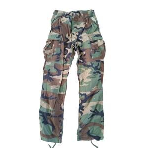 Woodland Camo BDU Combat Pants Men's Medium Extra Long